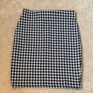 Black and White Checkered Women's Skirt
